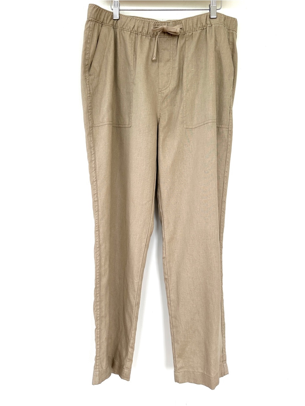 Southern Tide Casual Drawstring Pants With Elasticized Waist - Khaki, 💯 Linen